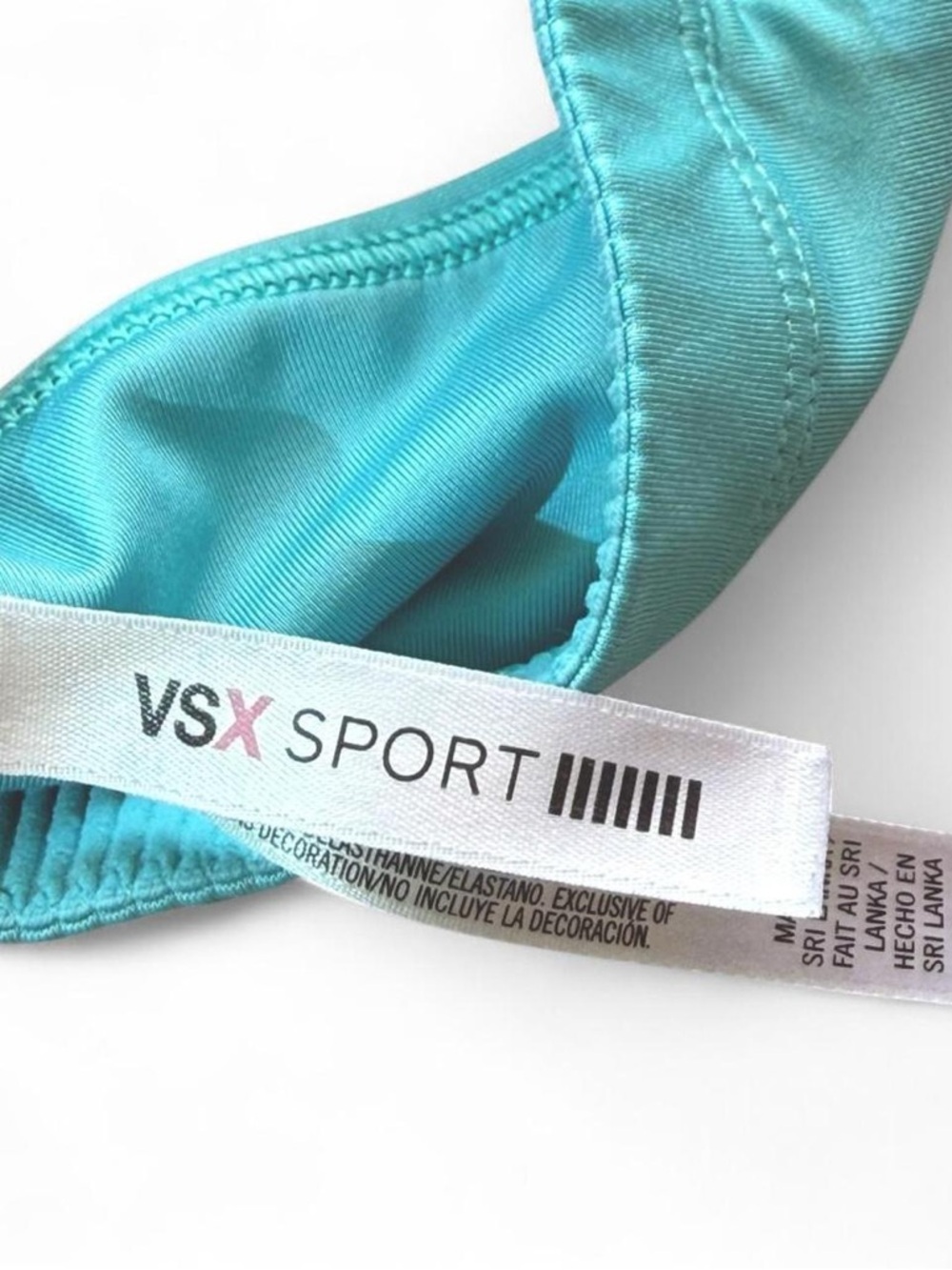 Victoria’s Secret VSX Strappy Plunge Sport Bra M Turquoise - Picture 5 of 8